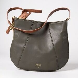 Fossil black and‎ brown leather crossbody expandable purse
